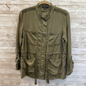 Sanctuary Social Standard Womens S Shirt Jacket Green Safari Tencel Army Shacket
